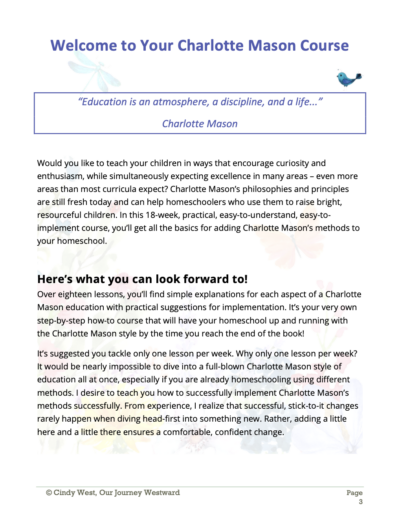 sample text from a homeschooling book